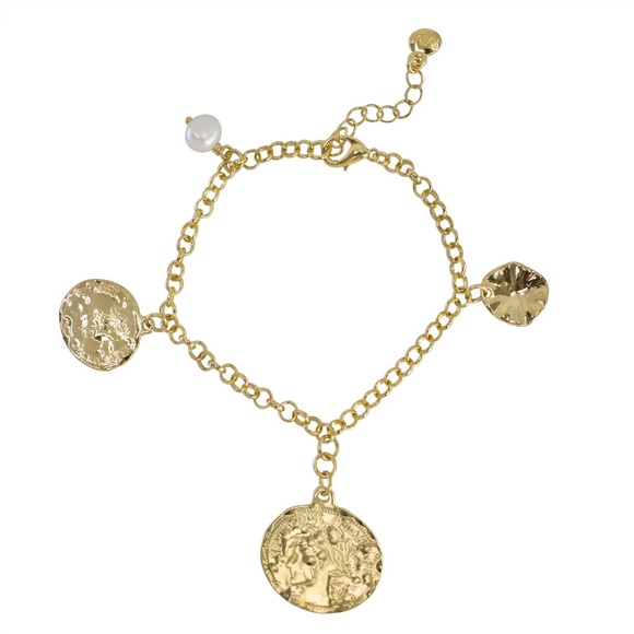 Mayamar Rolo Chain Coin and Pearl Bracelet - NWT - Picture 1 of 2